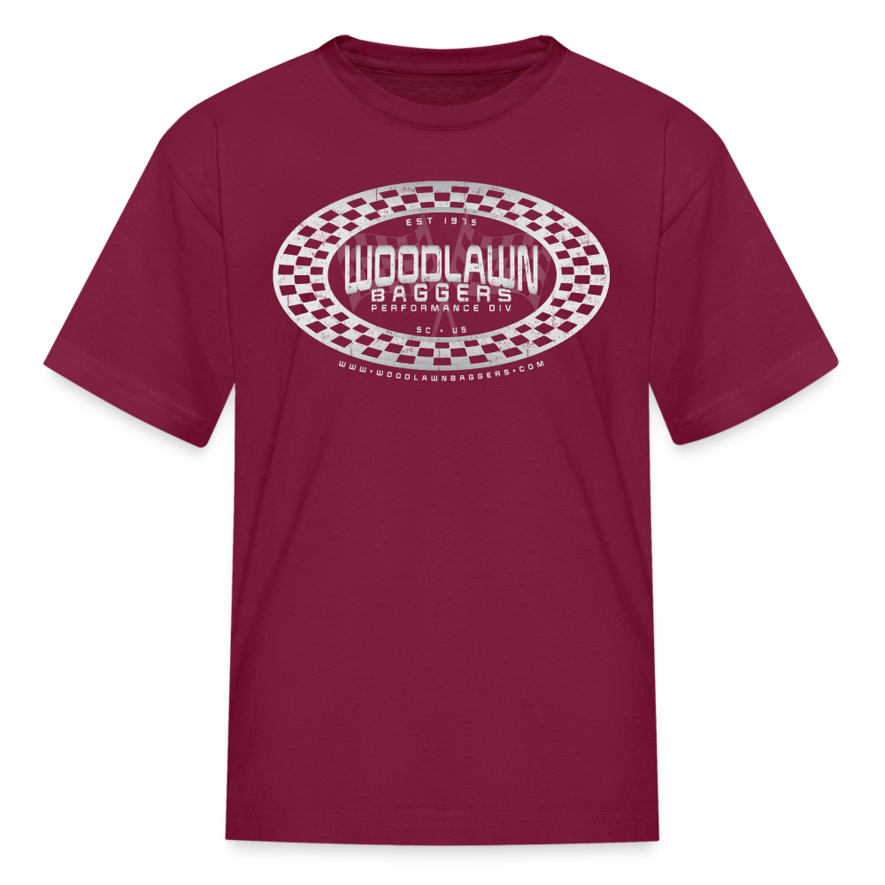 WBPD • Kids' Oval Checkered T-Shirt - burgundy