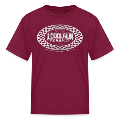 WBPD • Kids' Oval Checkered T-Shirt - burgundy