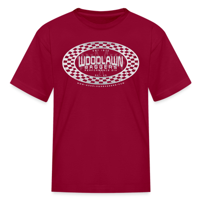 WBPD • Kids' Oval Checkered T-Shirt - dark red