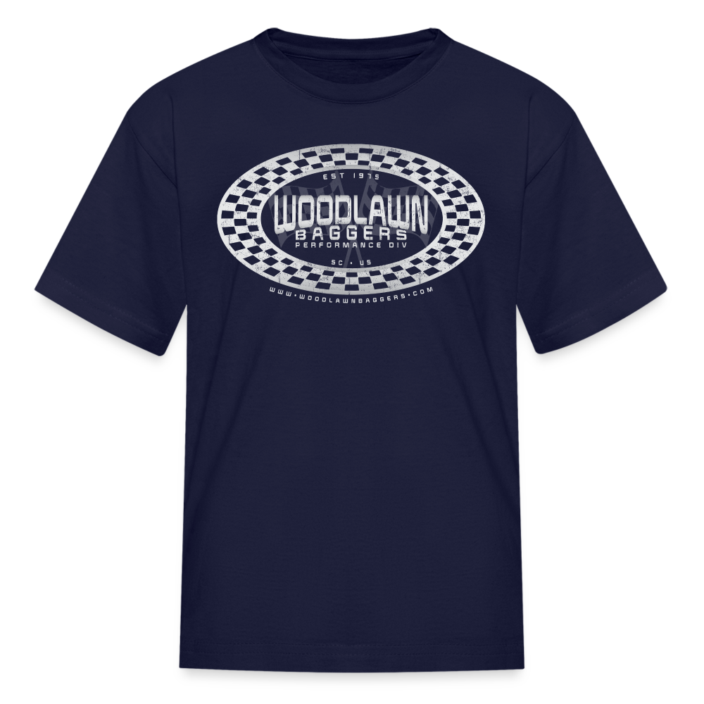 WBPD • Kids' Oval Checkered T-Shirt - navy