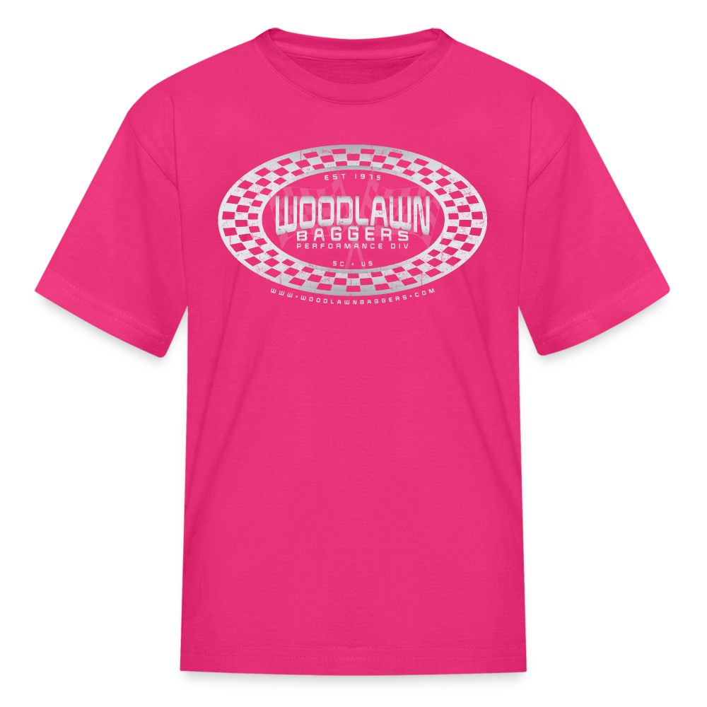 WBPD • Kids' Oval Checkered T-Shirt - fuchsia