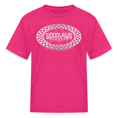 WBPD • Kids' Oval Checkered T-Shirt - fuchsia