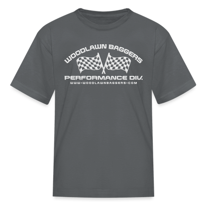 WBPOD • Kids' Flag T-Shirt (white logo) - charcoal