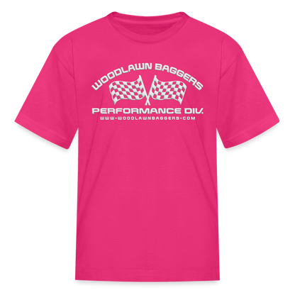 WBPOD • Kids' Flag T-Shirt (white logo) - fuchsia